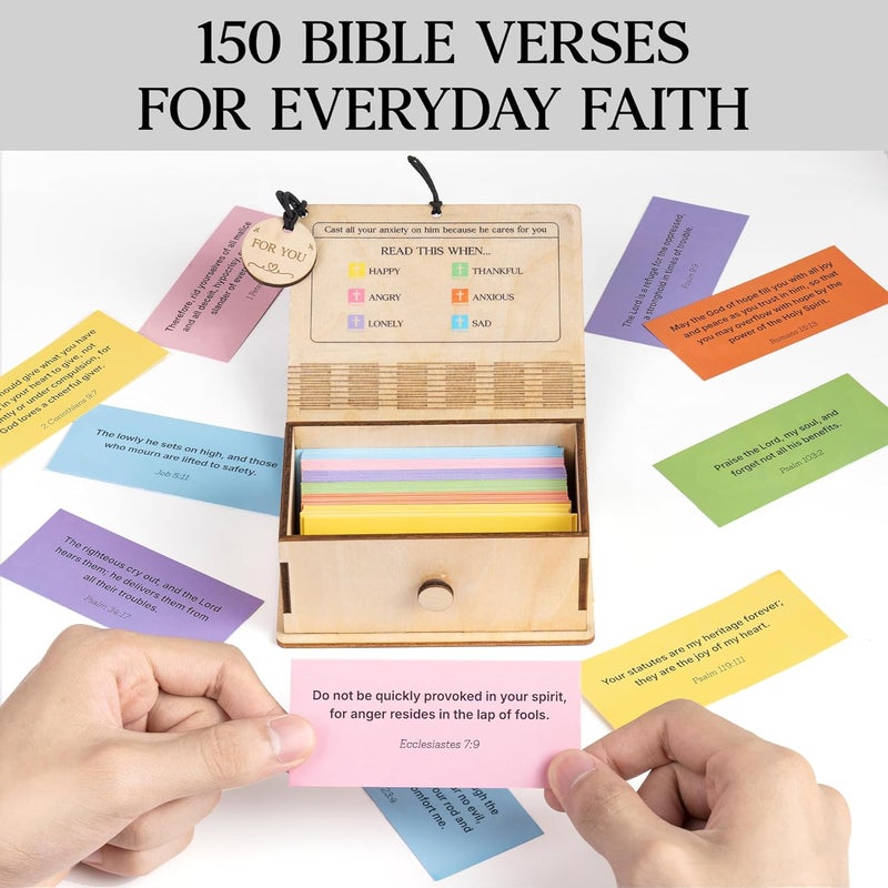 DINIZON 150 Pcs Christian Bible Verses Box, Easter Gifts for Catholic Men Women, Read This When Bible Verses Jar For Daily Encouragement, Catholic, Bible Gifts for Women, Easter Stocking Stuffer for Kids - Image 2